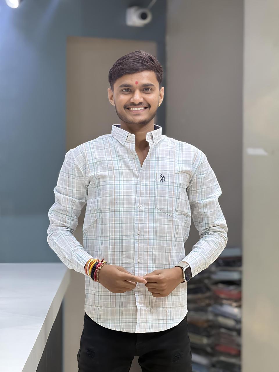 Best cotton in shirts white lines