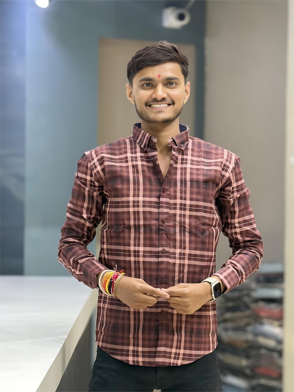Best cotton in shirts red check shirts