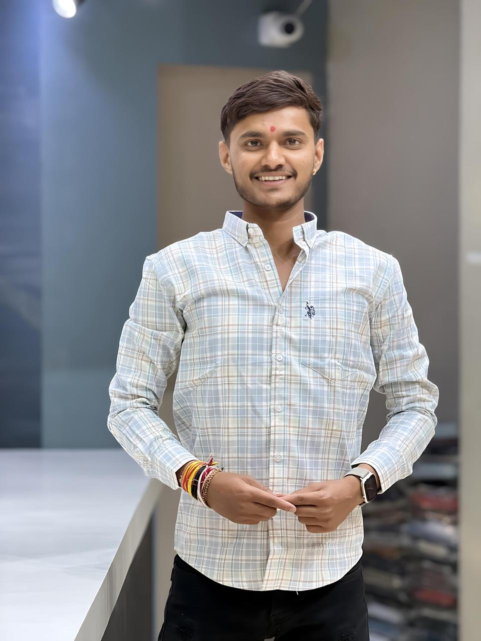 Best cotton in shirts white check