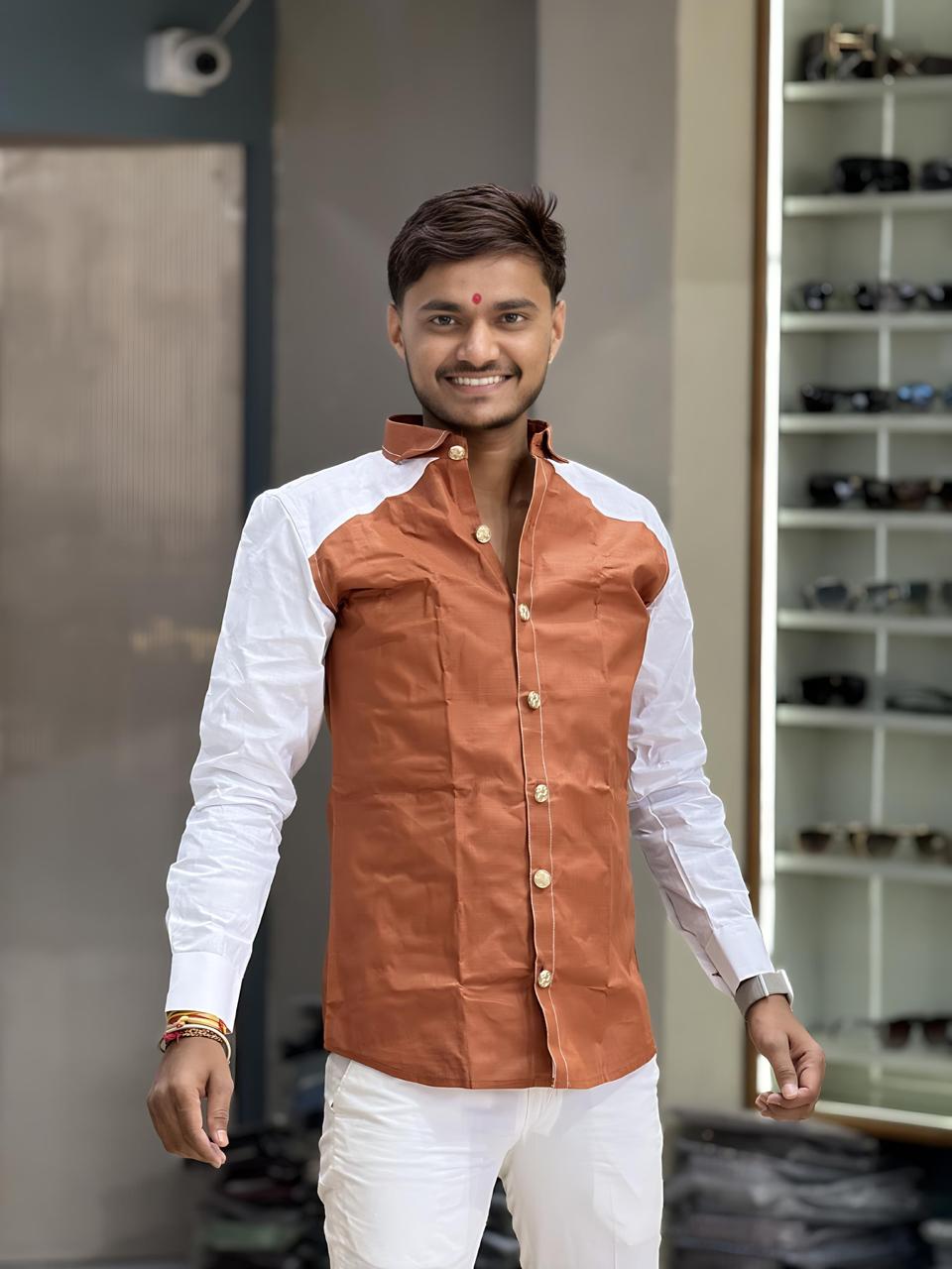 Linen shirt combinations orange