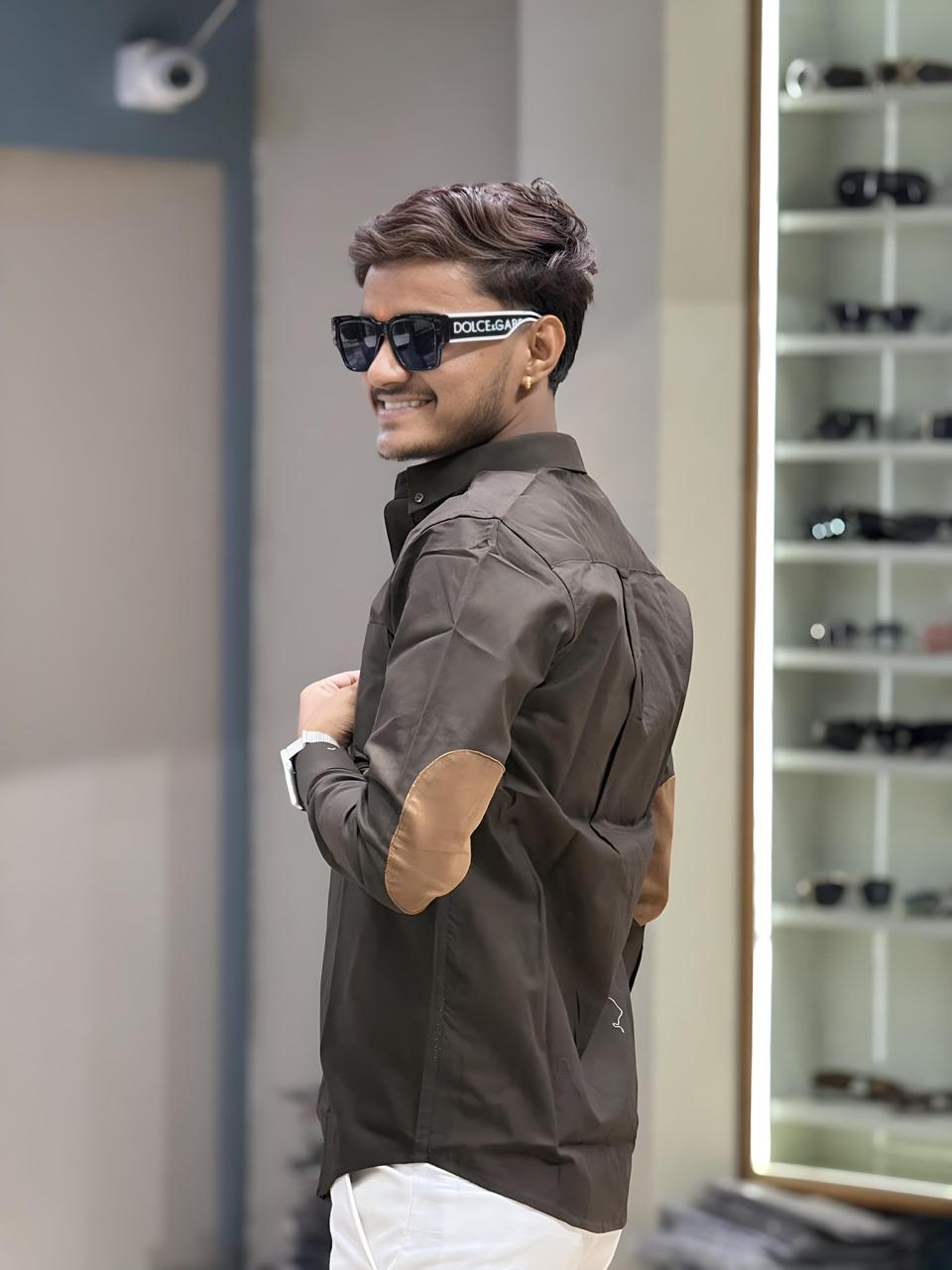 Take a Look to this Dark Brown Premium Shirt